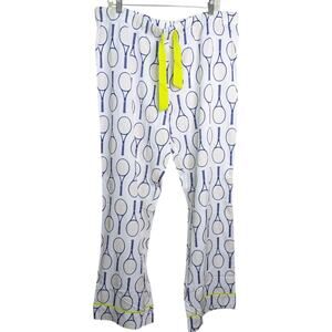 Katie Kime Pajama Pants 2XL Tennis Time Point Print Cotton Pull On Lounge